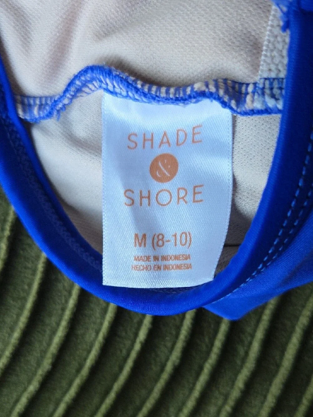 Shade & Shore Bright Blue High-Neck Twist Front Swim Top